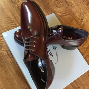 Prada Spazzolato Lace-Up Shoes